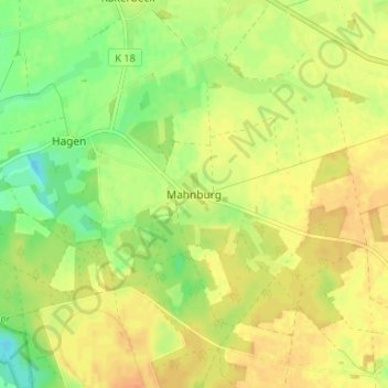 Mahnburg topographic map, elevation, terrain
