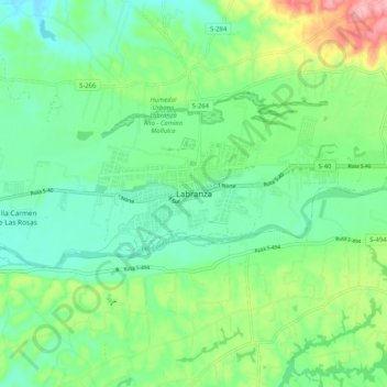 Labranza topographic map, elevation, terrain