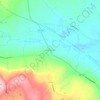 Lower Corners topographic map, elevation, terrain