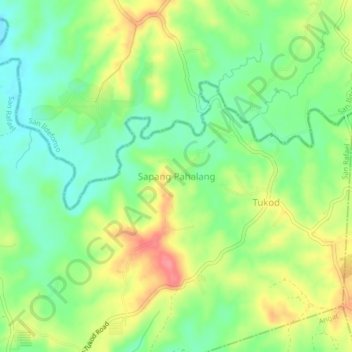 Sapang Pahalang topographic map, elevation, terrain