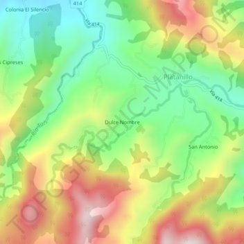 Dulce Nombre topographic map, elevation, terrain