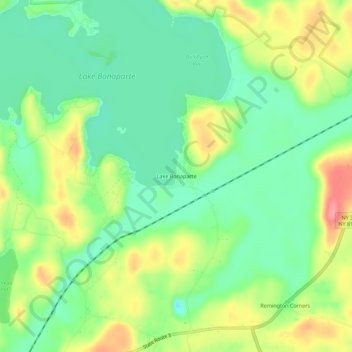 Lake Bonaparte topographic map, elevation, terrain