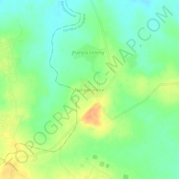 Nabaghanpur topographic map, elevation, terrain