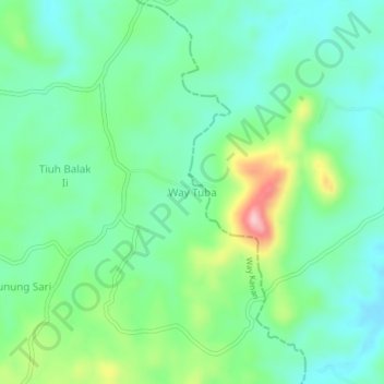 Way Tuba topographic map, elevation, terrain