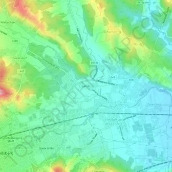 Laßnitz topographic map, elevation, terrain