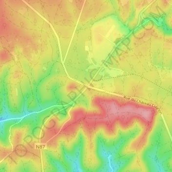 Croix-Rouge topographic map, elevation, terrain