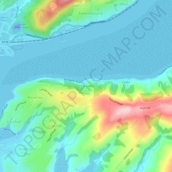 The Cove topographic map, elevation, terrain