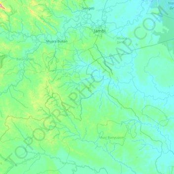 Bahar Selatan topographic map, elevation, terrain