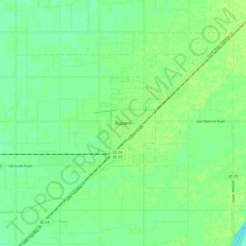 Rupert topographic map, elevation, terrain