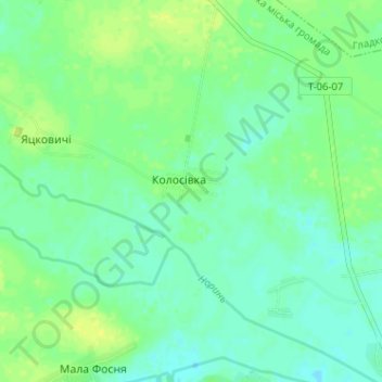 Kolosivka topographic map, elevation, terrain