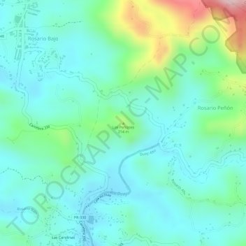 Los Peñones topographic map, elevation, terrain