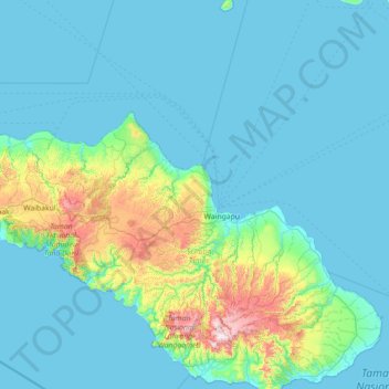 Kecamatan Kanatang topographic map, elevation, terrain