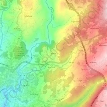 Ponte topographic map, elevation, terrain
