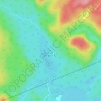 Madawaska Highlands topographic map, elevation, terrain