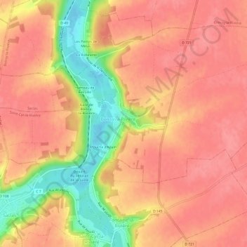 Le Village topographic map, elevation, terrain