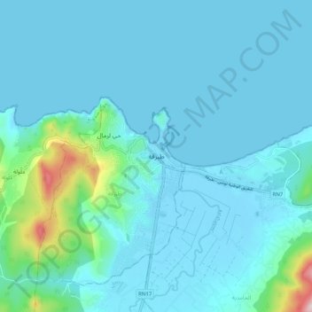 Tabarka topographic map, elevation, terrain