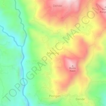 Ma'dong topographic map, elevation, terrain