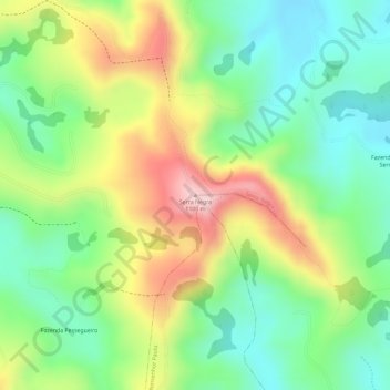 Serra Negra topographic map, elevation, terrain