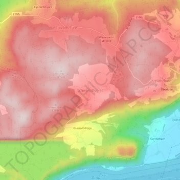 Schwarz topographic map, elevation, terrain