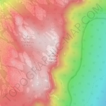 Victoria Range topographic map, elevation, terrain