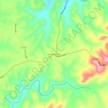 Campo Alegre topographic map, elevation, terrain