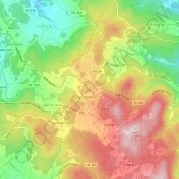 Belide topographic map, elevation, terrain