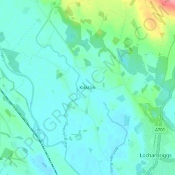 Kirkton topographic map, elevation, terrain