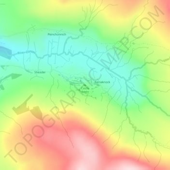 Castle Ewen topographic map, elevation, terrain