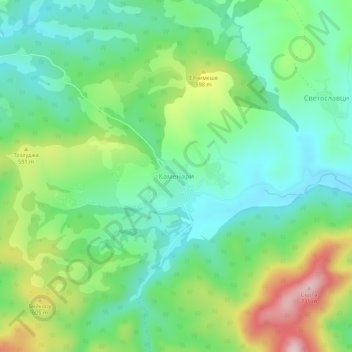 Kamenari topographic map, elevation, terrain