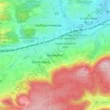 Mantelhof topographic map, elevation, terrain