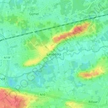 Langdorp topographic map, elevation, terrain