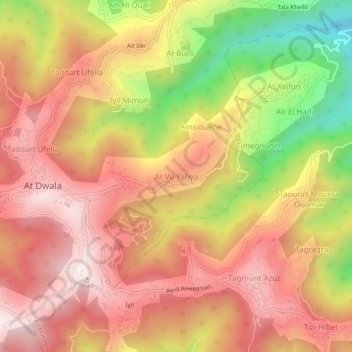 Aït Bouyahia topographic map, elevation, terrain