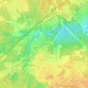 Les Pierrettes topographic map, elevation, terrain
