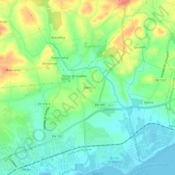 Piares topographic map, elevation, terrain