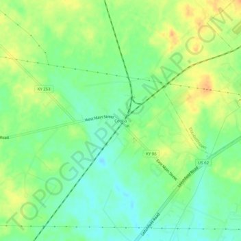 Cecilia topographic map, elevation, terrain