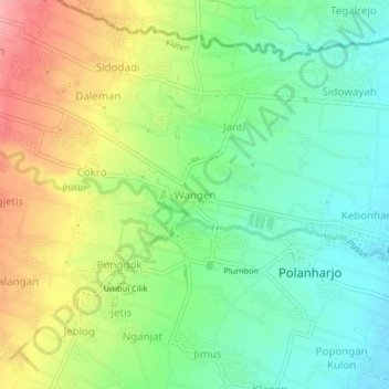 Wangen topographic map, elevation, terrain
