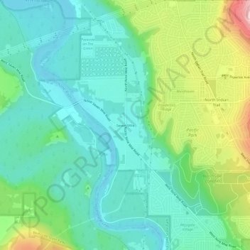Seven Mile topographic map, elevation, terrain