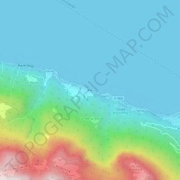 Bret topographic map, elevation, terrain