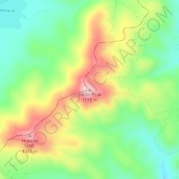 Smith Peak topographic map, elevation, terrain