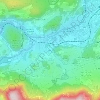 Auer topographic map, elevation, terrain
