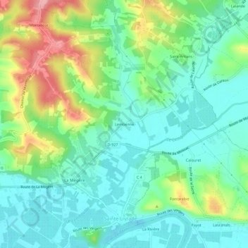 Lembenne topographic map, elevation, terrain