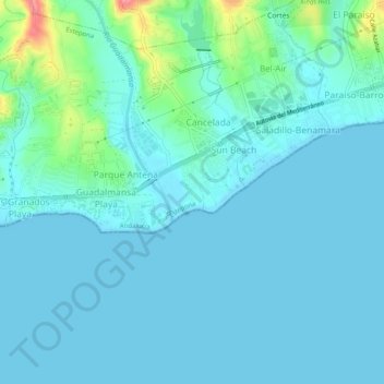 Park Beach topographic map, elevation, terrain