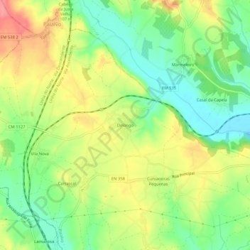 Delongo topographic map, elevation, terrain