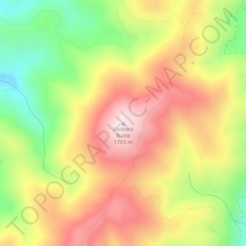 Lookout Butte topographic map, elevation, terrain