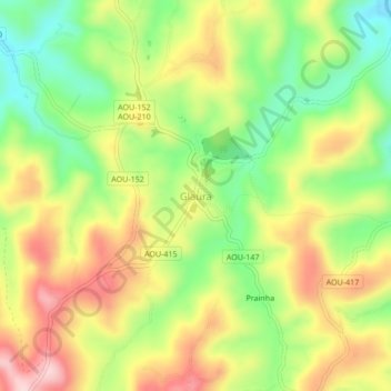 Glaura topographic map, elevation, terrain