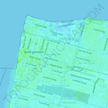 Alberttown topographic map, elevation, terrain