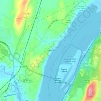 Hamburg topographic map, elevation, terrain