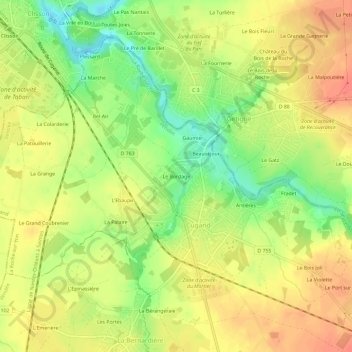 Le Bordage topographic map, elevation, terrain
