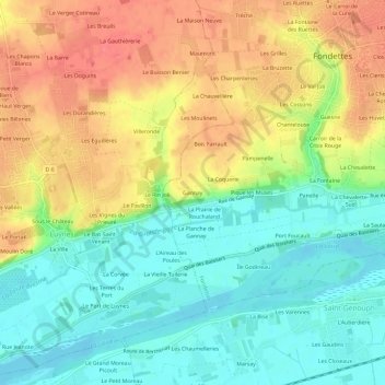 Gannay topographic map, elevation, terrain