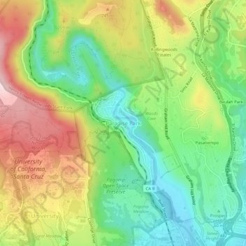 Paradise Park topographic map, elevation, terrain